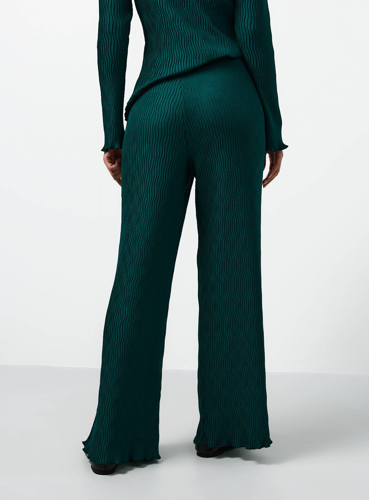 Green Plisse Co-ord Wide Leg Trousers 24 - Image 4